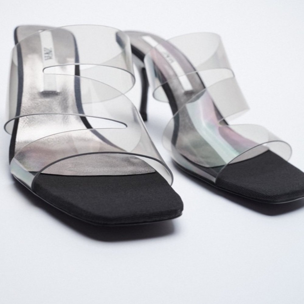 𝗡𝗪𝗧 𝗭𝗮𝗿𝗮 • High Heeled Vinyl Sandals - Picture 3 of 11
